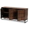Baxton Studio Neil Modern Walnut Brown Finished Wood and Black Finished Metal 3-Door Dining Room Sideboard Buffet 178-11214-Zoro - alternate 3